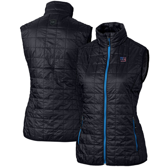 Women's Cutter & Buck Navy New York Giants Rainier PrimaLoft Eco Full-Zip Puffer Vest