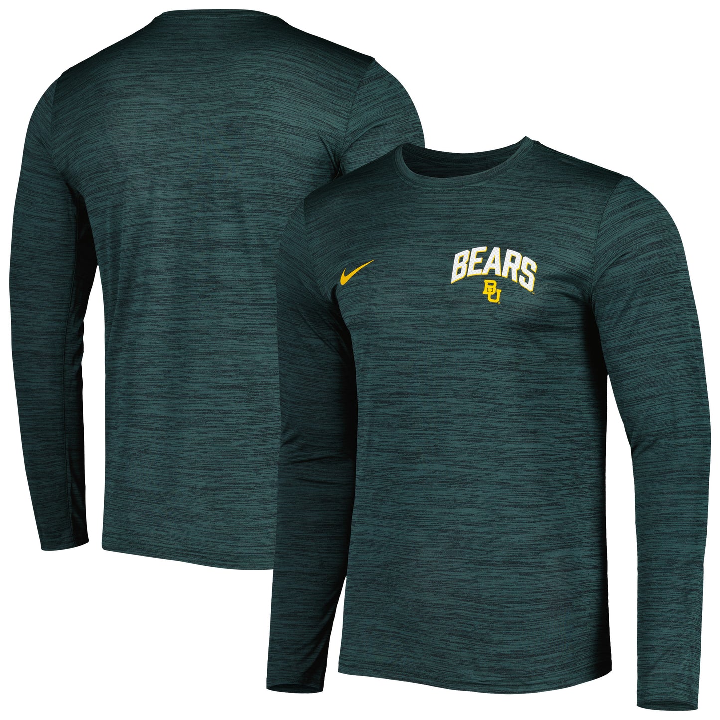 Men's Nike Green Baylor Bears Velocity Performance Long Sleeve T-Shirt