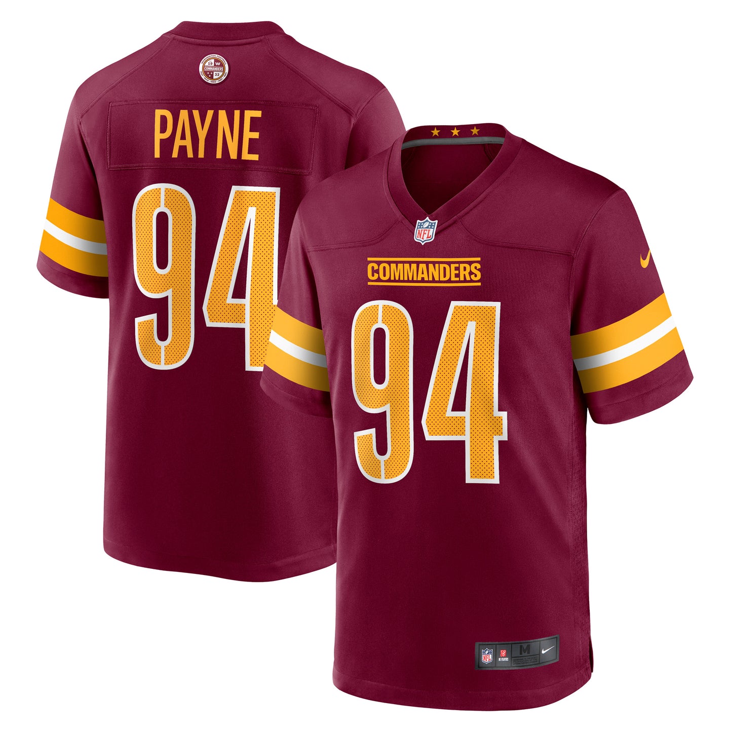 Men's Nike Daron Payne Burgundy Washington Commanders Player Game Jersey