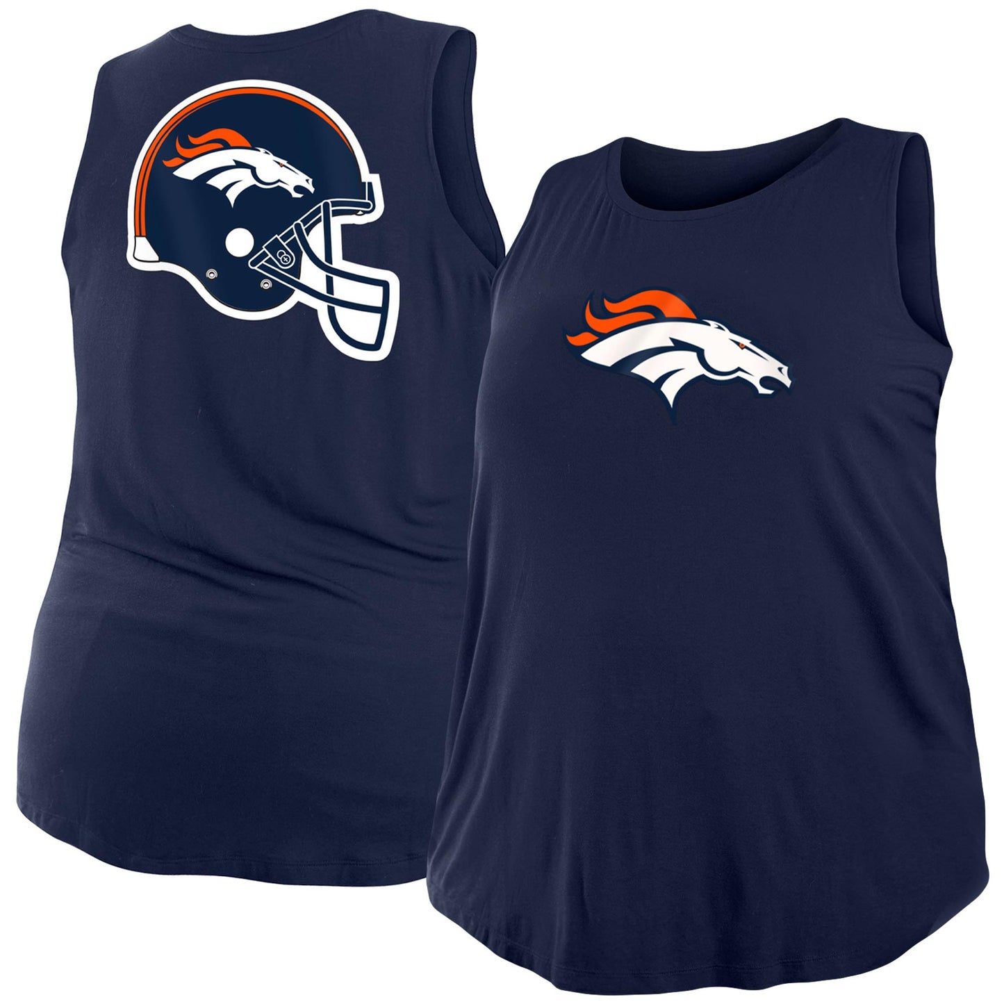 Women's New Era Navy Denver Broncos Plus Size Tank Top