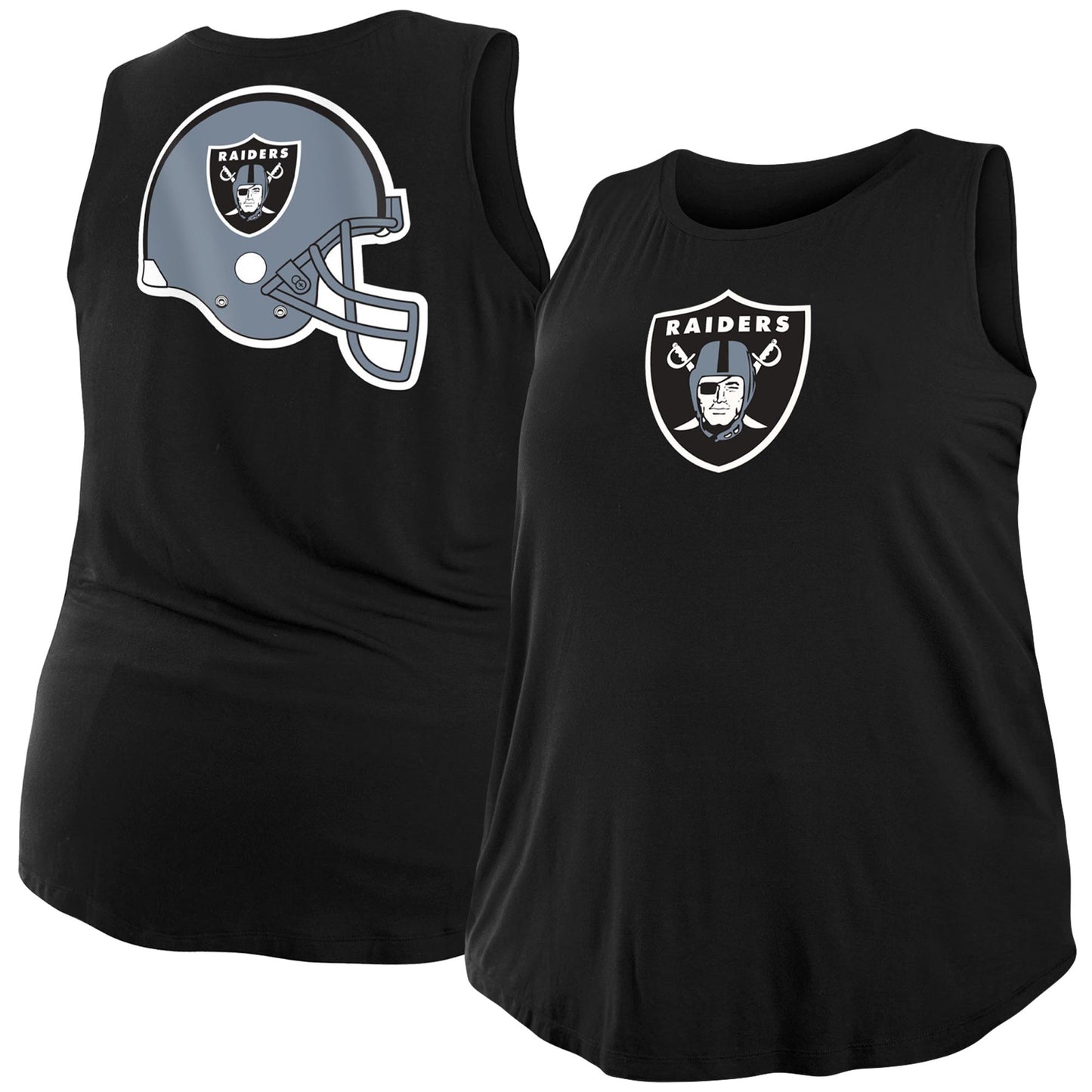 Women's New Era  Black Las Vegas Raiders Plus Size Tank Top