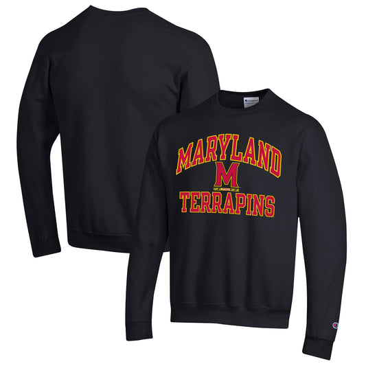 Men's Champion Black Maryland Terrapins High Motor Pullover Sweatshirt