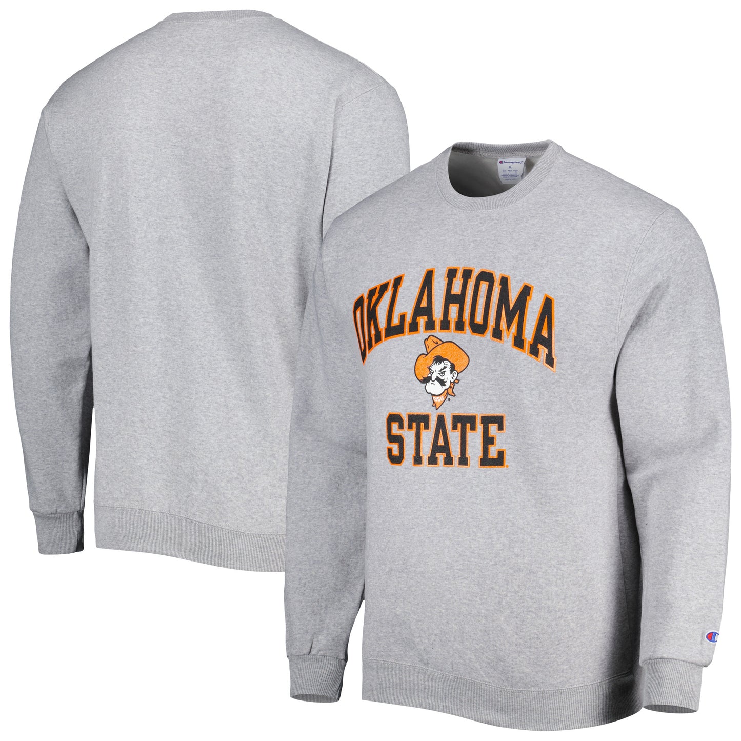 Men's Champion Heather Gray Oklahoma State Cowboys High Motor Pullover Sweatshirt