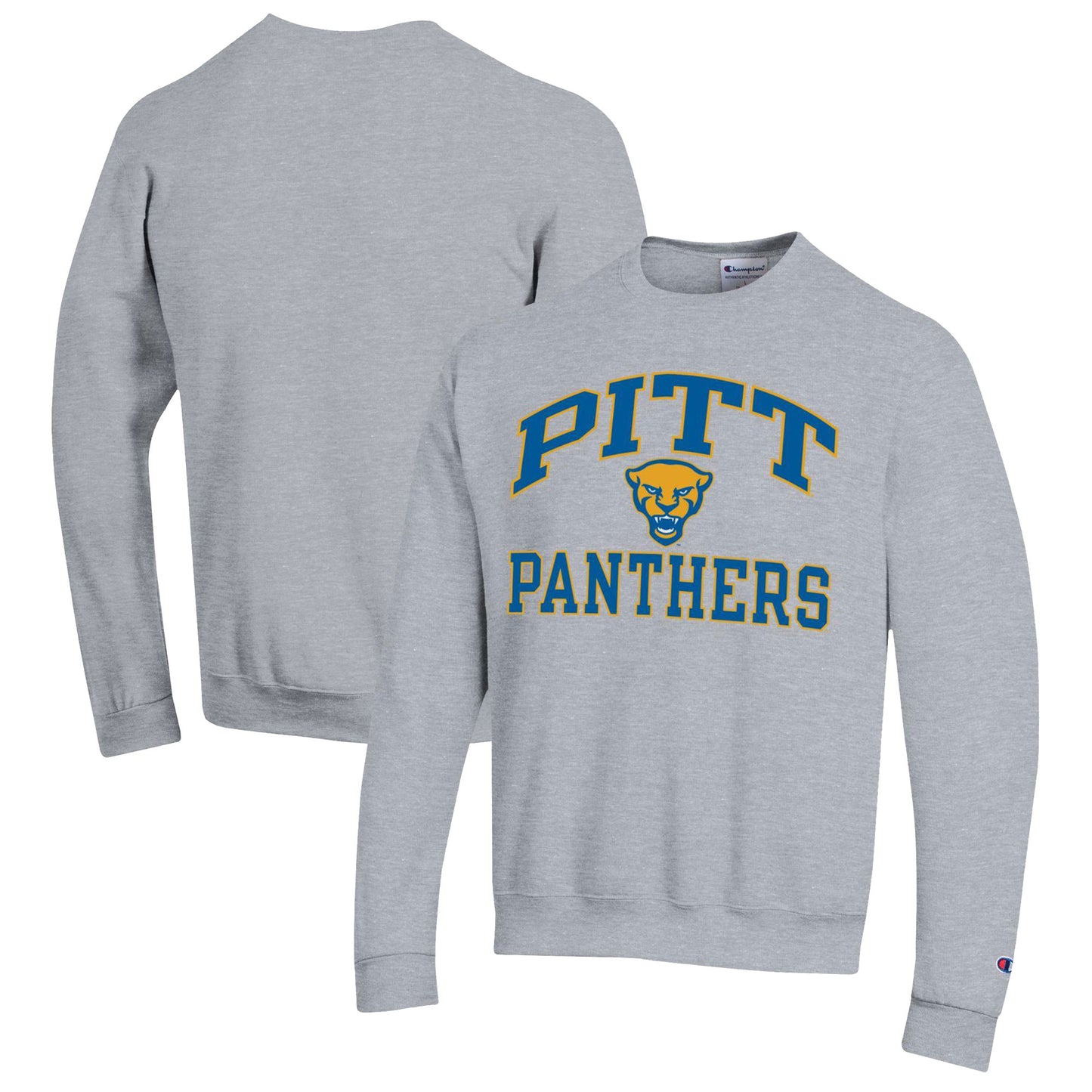 Men's Champion Heather Gray Pitt Panthers High Motor Pullover Sweatshirt