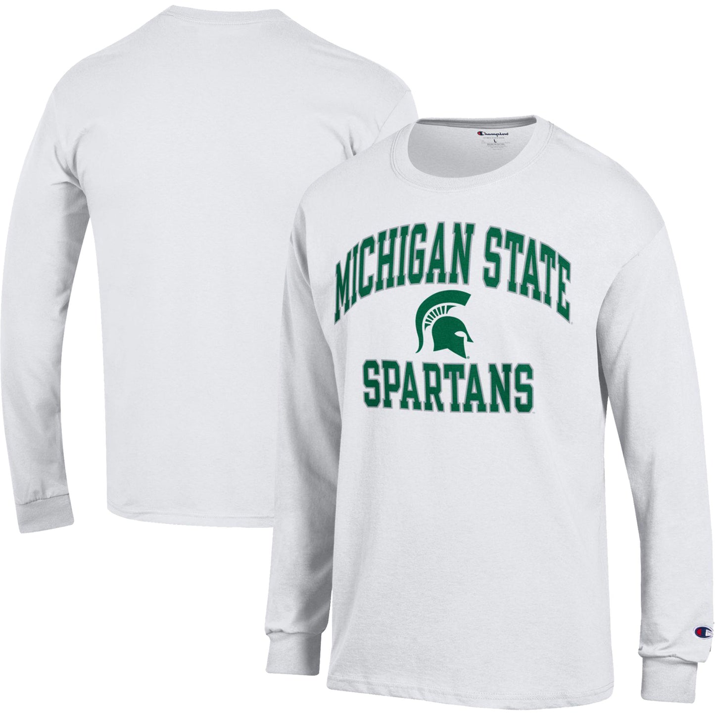 Men's Champion White Michigan State Spartans High Motor Long Sleeve T-Shirt