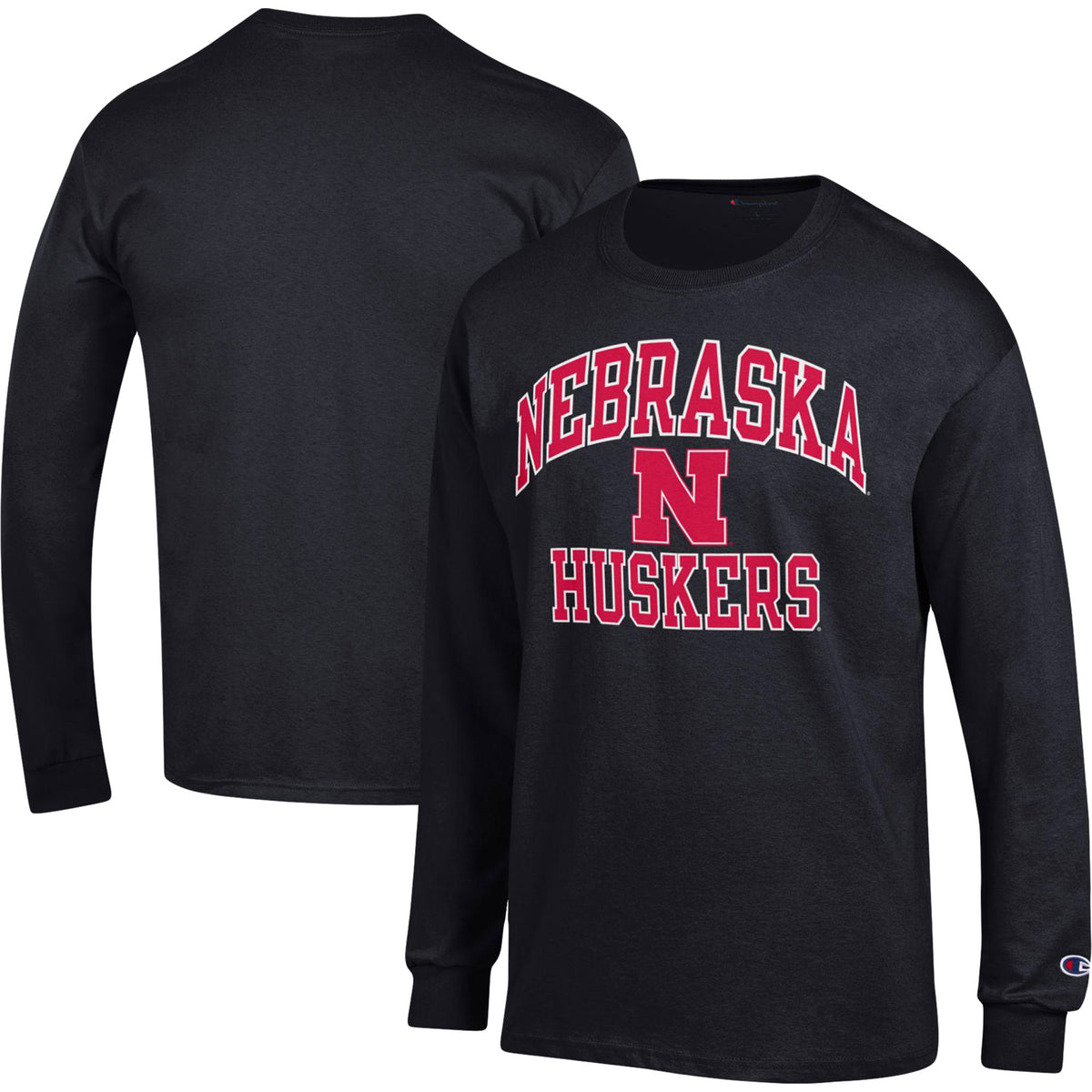 Men's Champion Black Nebraska Huskers High Motor Long Sleeve T-Shirt