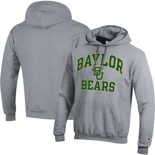 Men's Champion Heather Gray Baylor Bears High Motor Pullover Hoodie