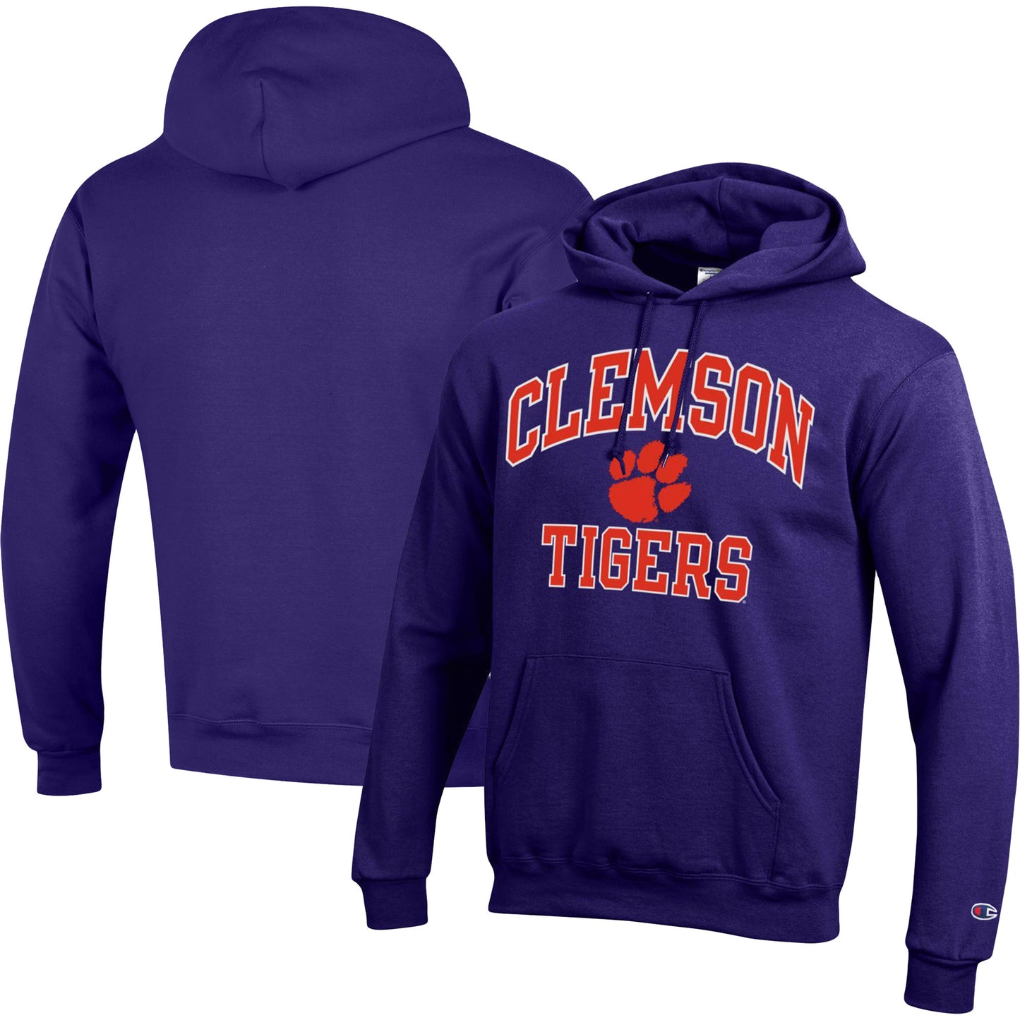 Men's Champion Purple Clemson Tigers High Motor Pullover Hoodie