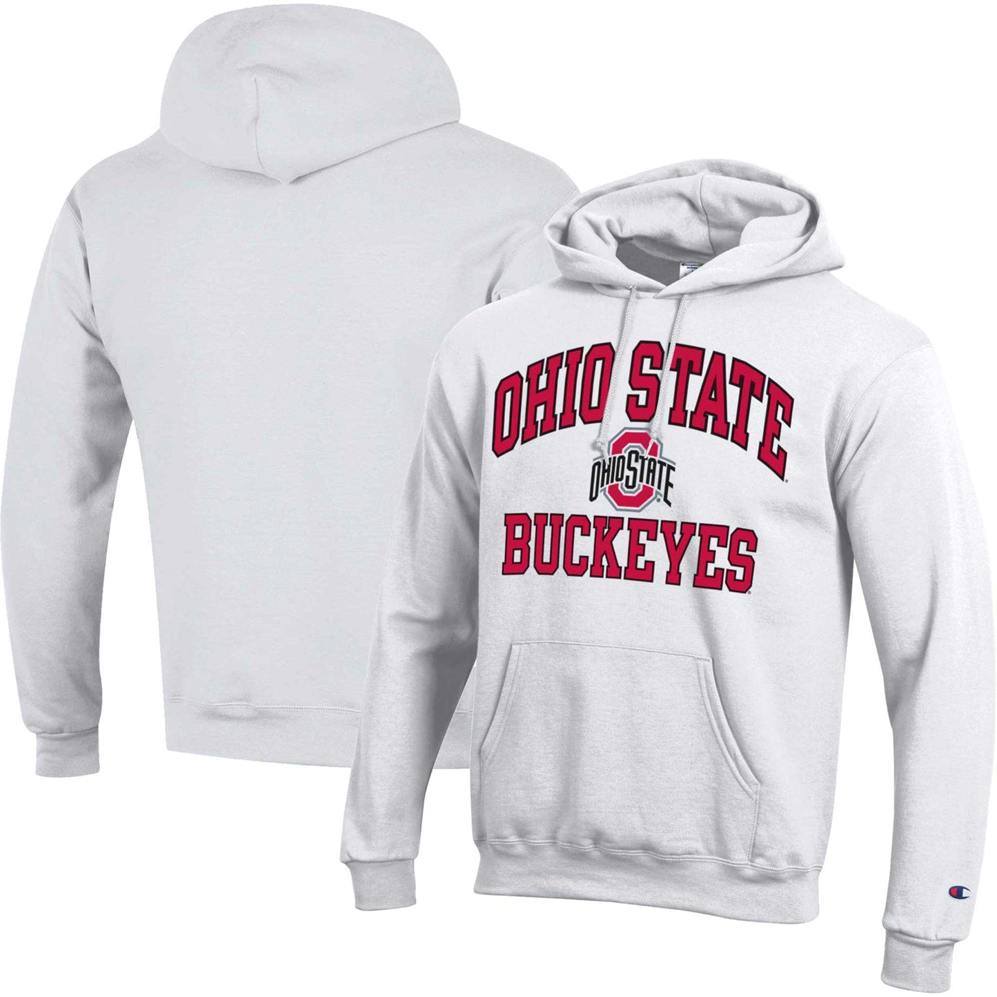 Men's Champion White Ohio State Buckeyes High Motor Pullover Hoodie