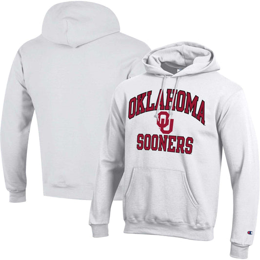 Men's Champion White Oklahoma Sooners High Motor Pullover Hoodie