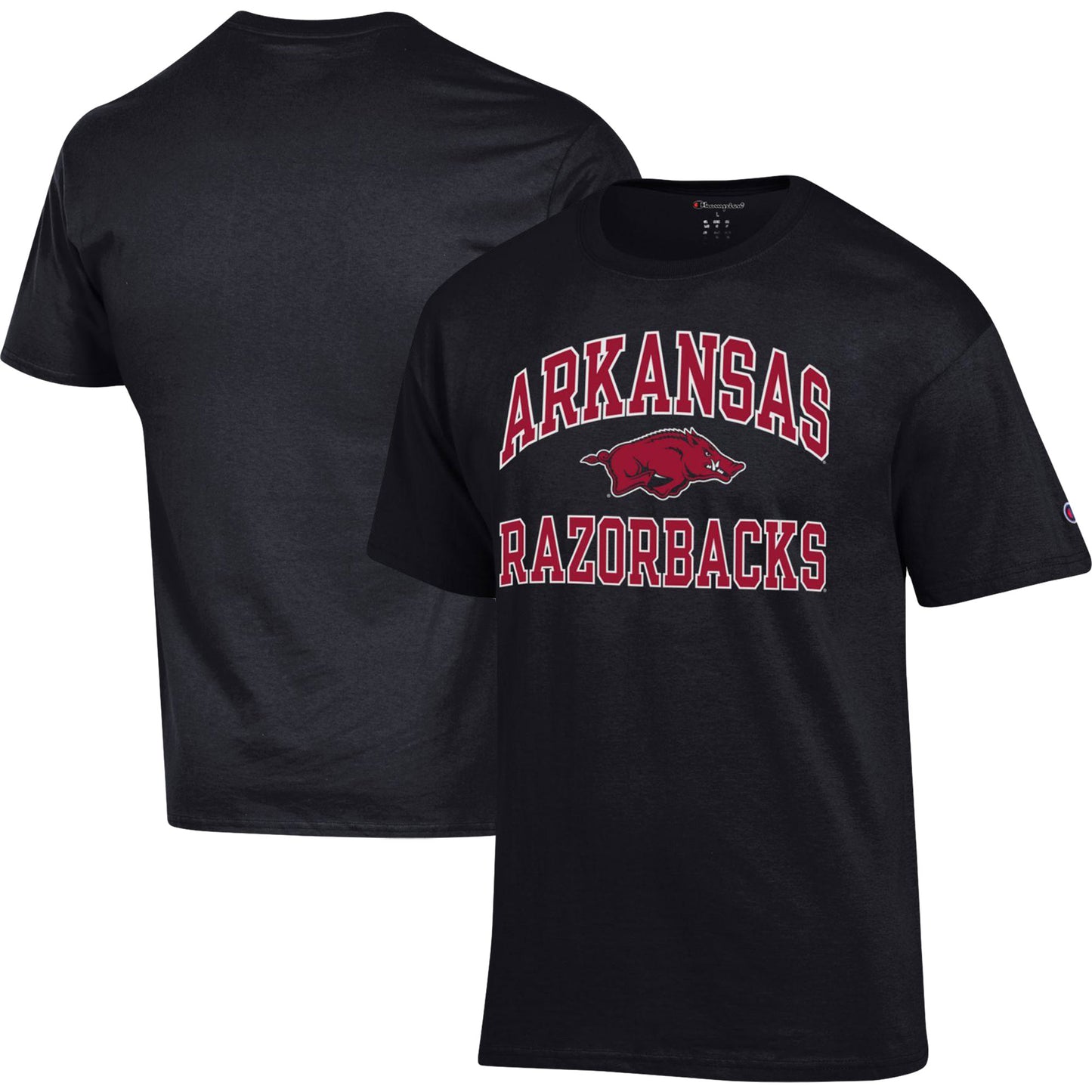 Men's Champion Black Arkansas Razorbacks High Motor T-Shirt