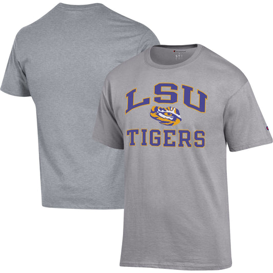 Men's Champion Heather Gray LSU Tigers High Motor T-Shirt