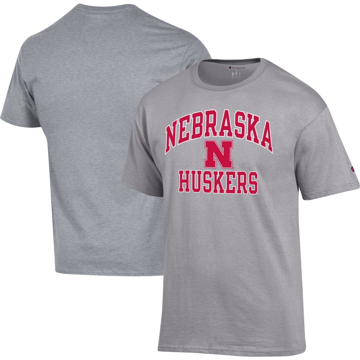 Men's Champion Heather Gray Nebraska Huskers High Motor T-Shirt