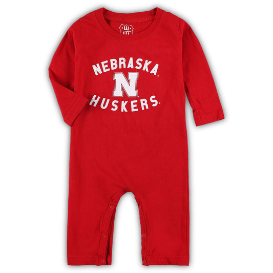 Infant Wes & Willy Scarlet Nebraska Huskers Core Long Sleeve Jumper