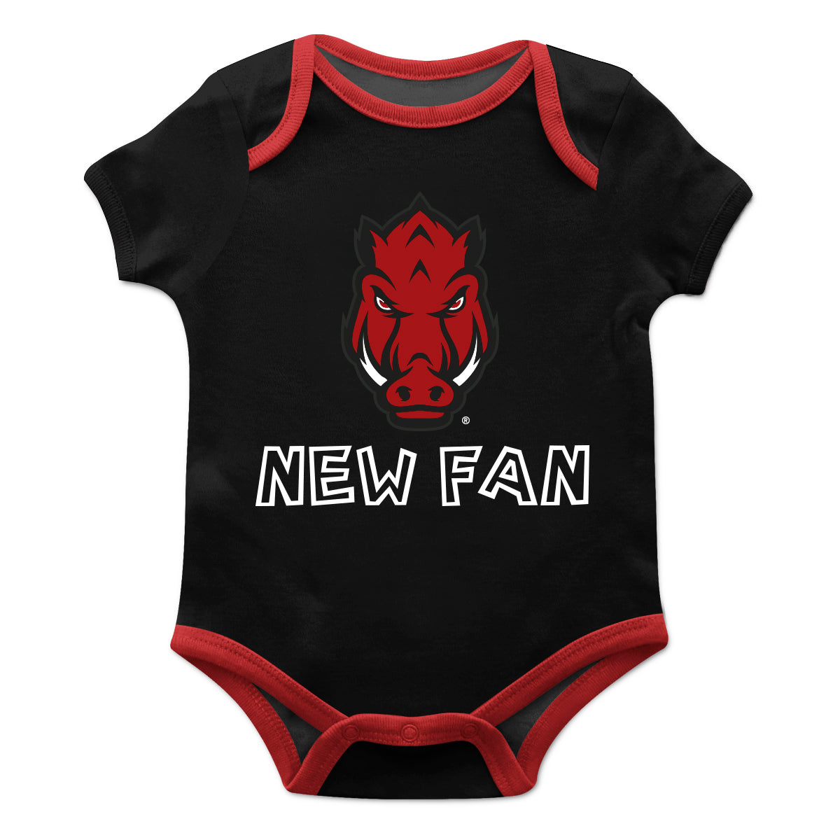 Infant Black Arkansas Razorbacks New Fan Bodysuit