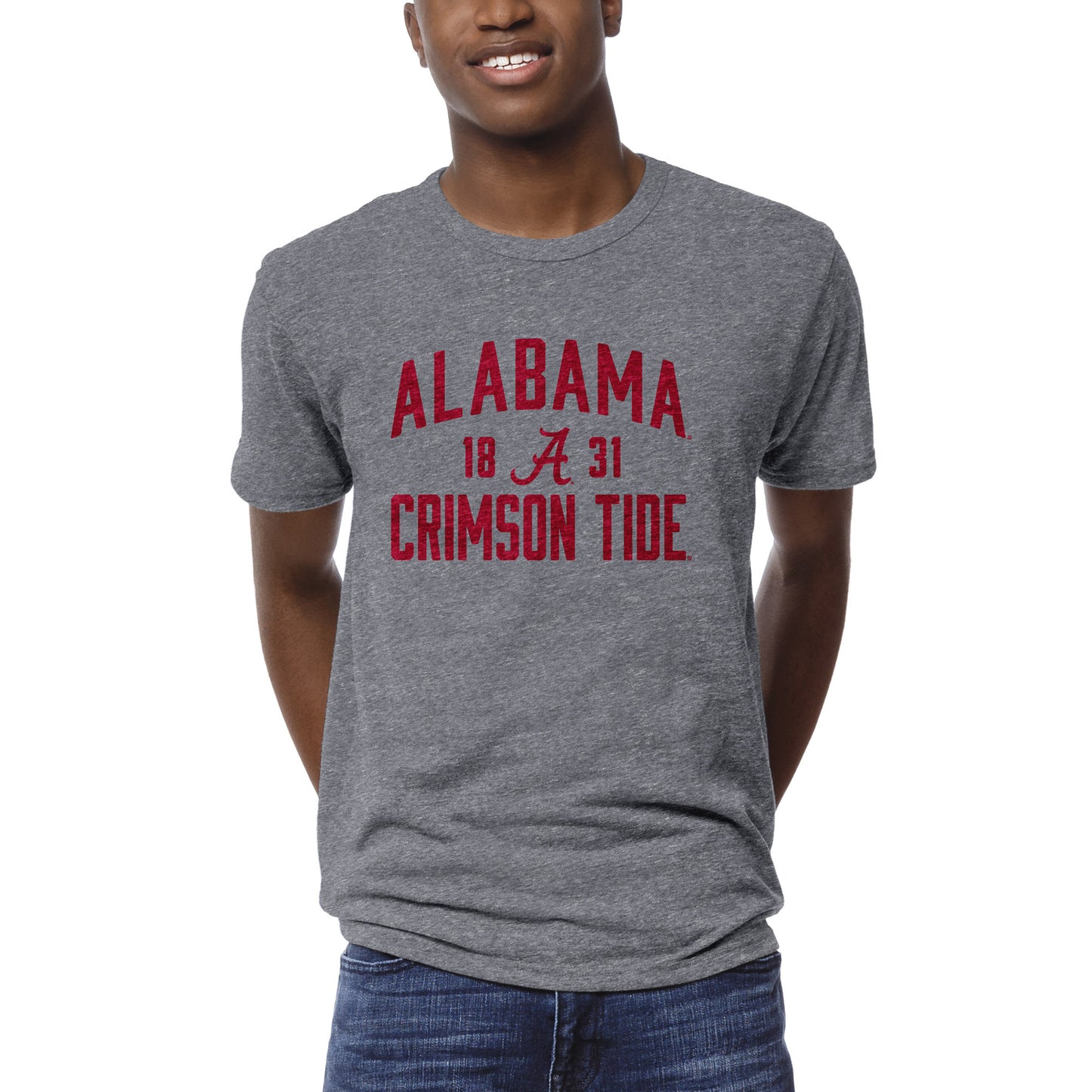 Men's League Collegiate Wear Heather Gray Alabama Crimson Tide 1274 Victory Falls T-Shirt