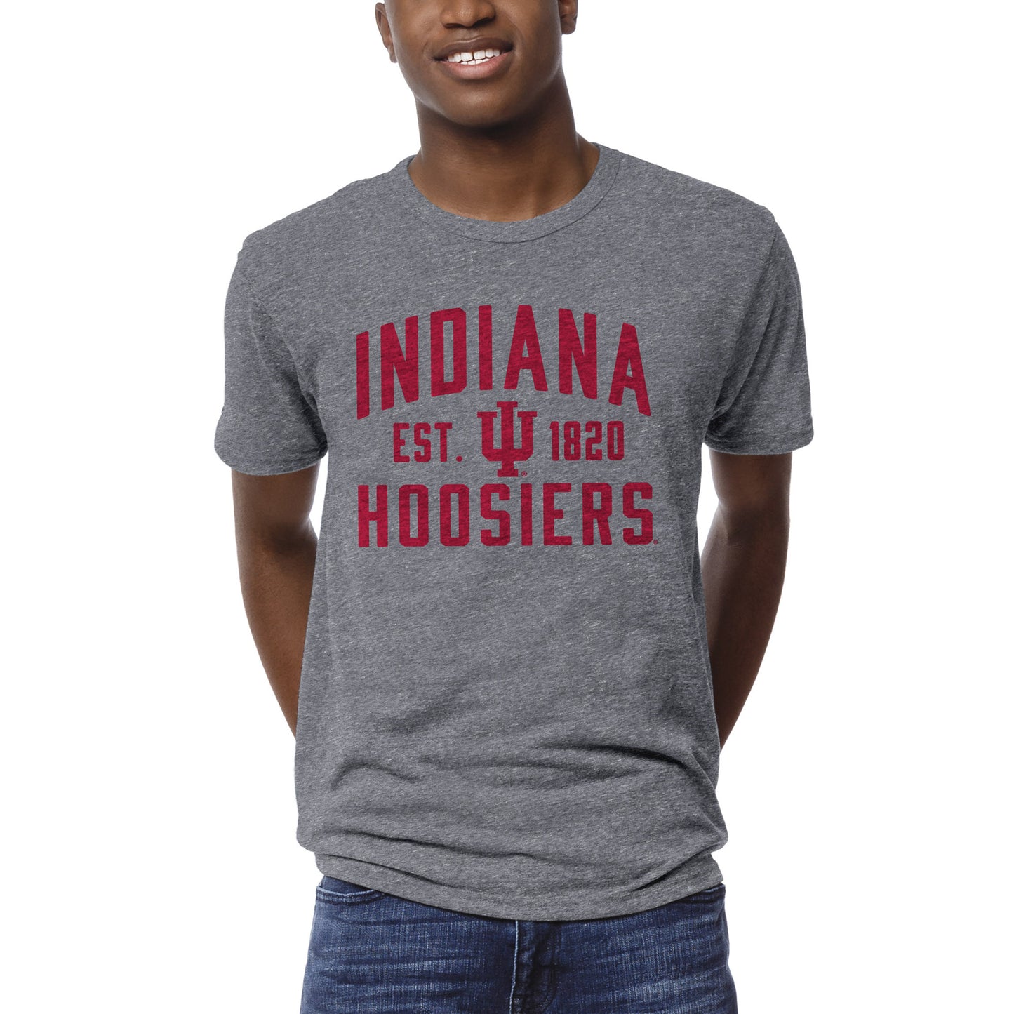 Men's League Collegiate Wear Heather Gray Indiana Hoosiers 1274 Victory Falls T-Shirt