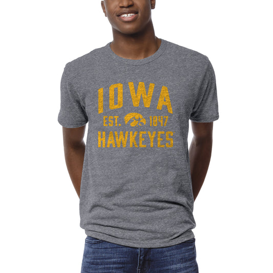 Men's League Collegiate Wear Heather Gray Iowa Hawkeyes 1274 Victory Falls T-Shirt