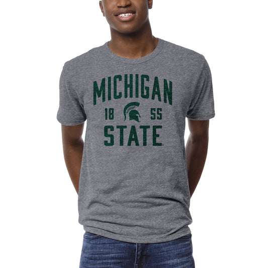 Men's League Collegiate Wear Heather Gray Michigan State Spartans 1274 Victory Falls T-Shirt