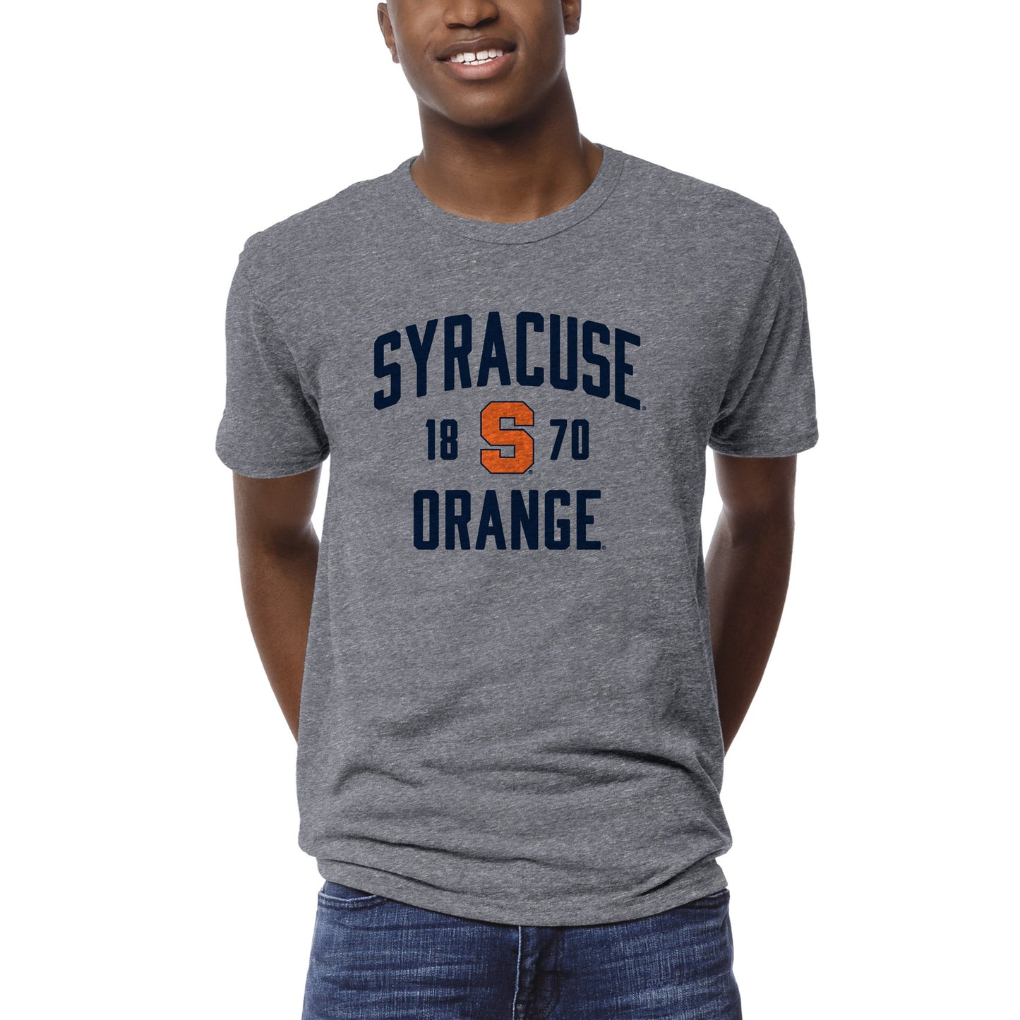 Men's League Collegiate Wear Heather Gray Syracuse Orange 1274 Victory Falls T-Shirt