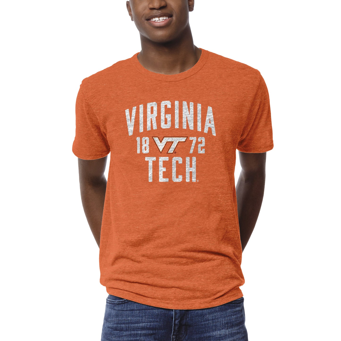 Men's League Collegiate Wear Heather Orange Virginia Tech Hokies 1274 Victory Falls T-Shirt