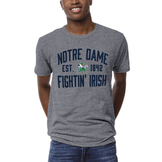 Men's League Collegiate Wear Heather Gray Notre Dame Fighting Irish 1274 Victory Falls T-Shirt