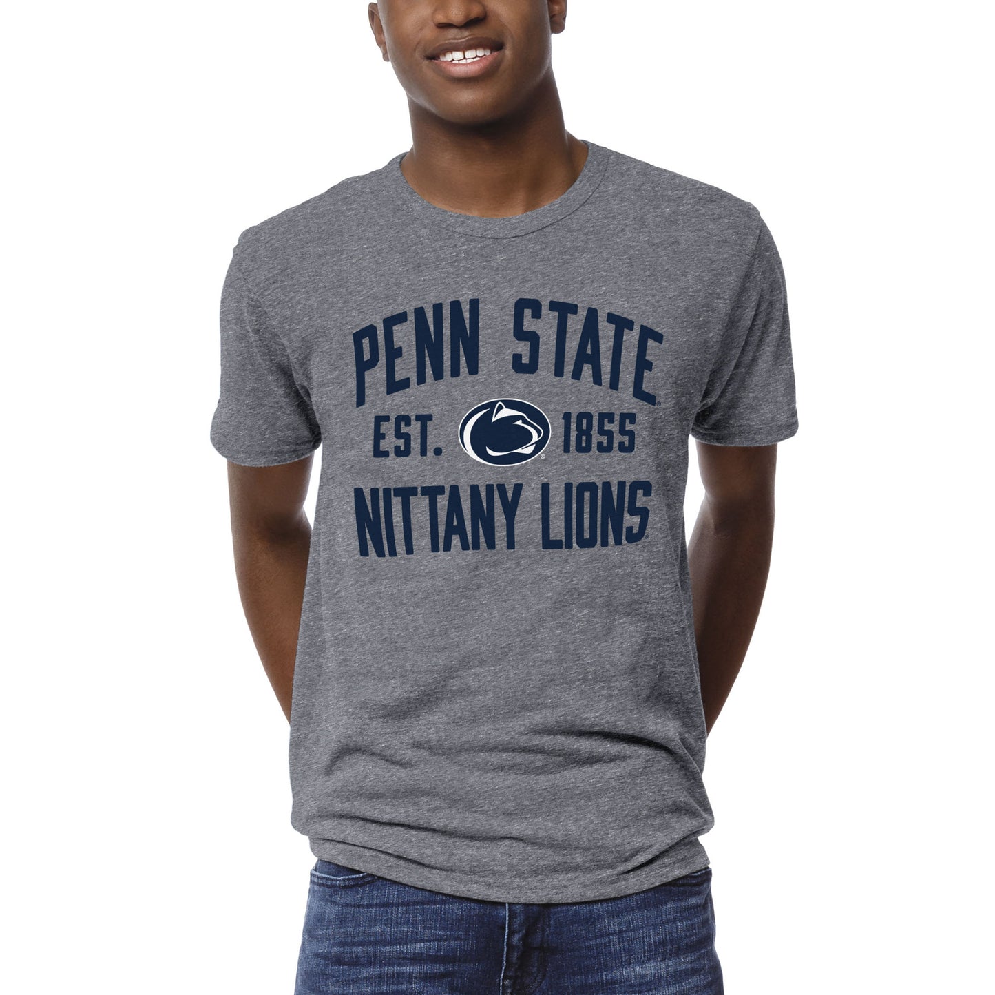 Men's League Collegiate Wear Heather Gray Penn State Nittany Lions 1274 Victory Falls T-Shirt