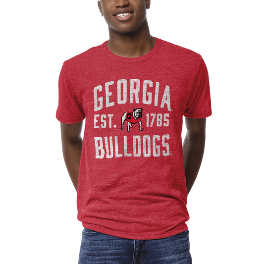 Men's League Collegiate Wear Heather Red Georgia Bulldogs 1274 Victory Falls T-Shirt