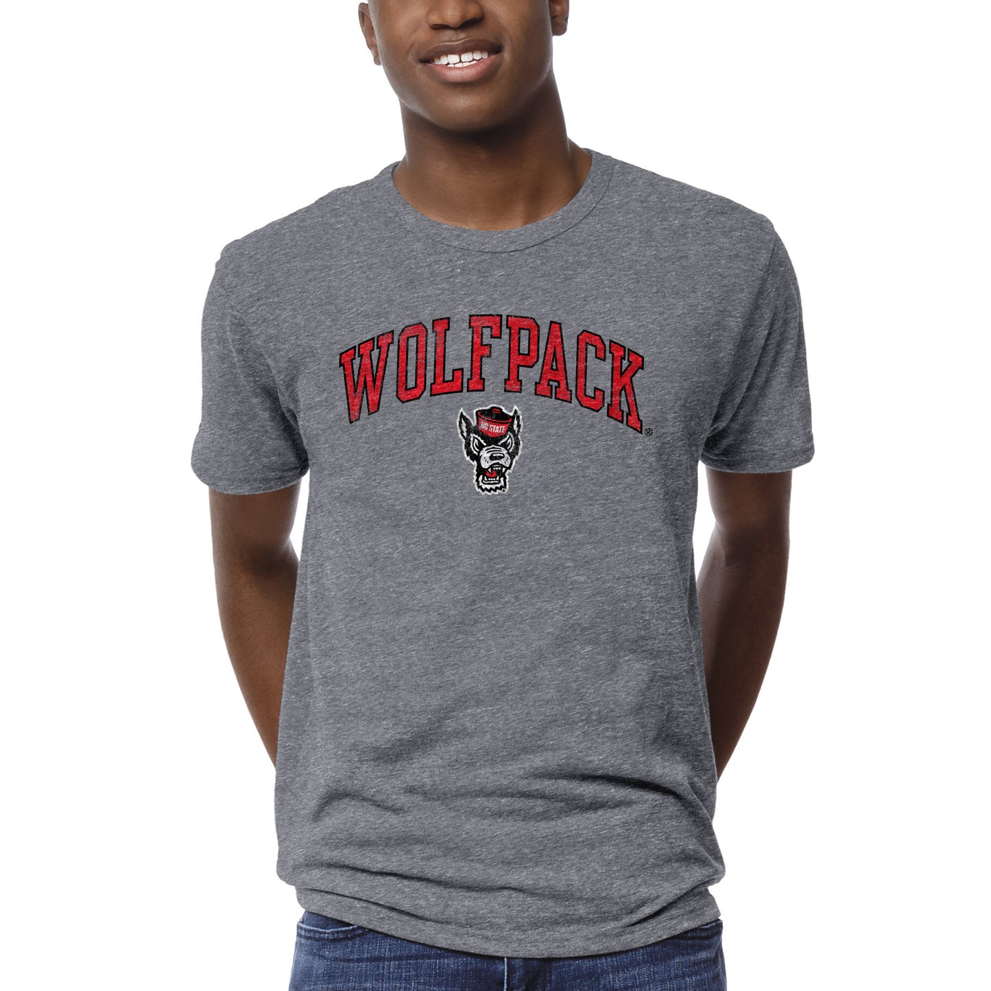 Men's League Collegiate Wear Heather Gray NC State Wolfpack 1965 Victory Falls T-Shirt