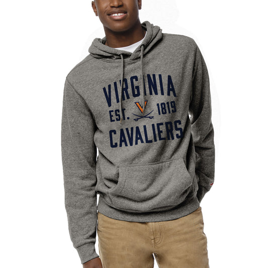 Men's League Collegiate Wear Heather Gray Virginia Cavaliers Heritage Tri-Blend Pullover Hoodie