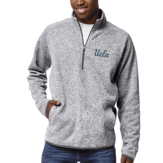 Men's League Collegiate Wear Heather Gray UCLA Bruins Saranac Raglan Quarter-Zip Jacket