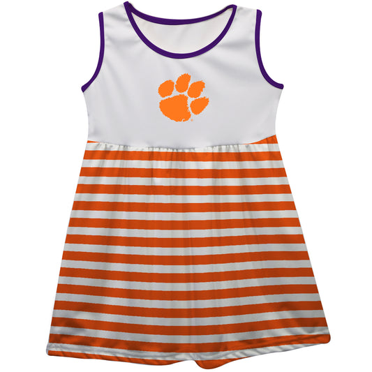 Girls Toddler White Clemson Tigers Tank Top Dress