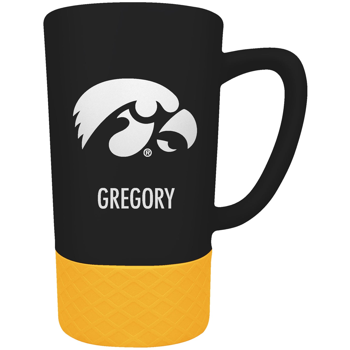 Iowa Hawkeyes Team Logo 16oz. Personalized Laser Etched Jump Mug