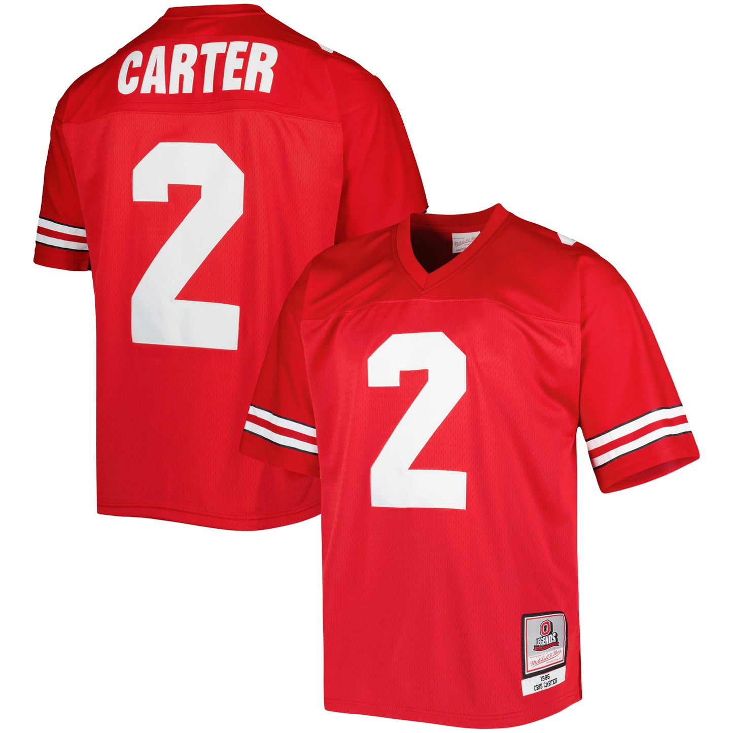 Men's Mitchell & Ness Cris Carter Scarlet Ohio State Buckeyes Authentic Jersey