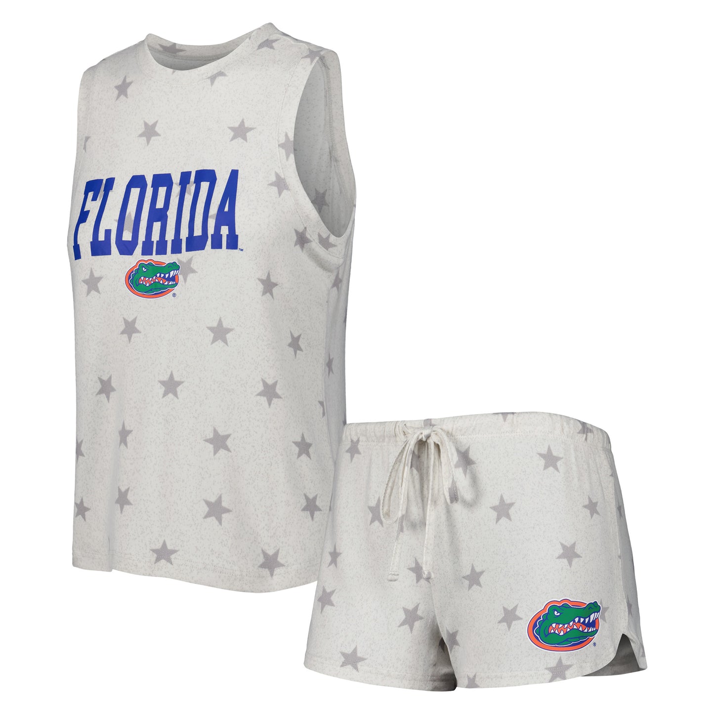 Women's Concepts Sport Cream Florida Gators Agenda Stars Tank Top and Shorts Sleep Set