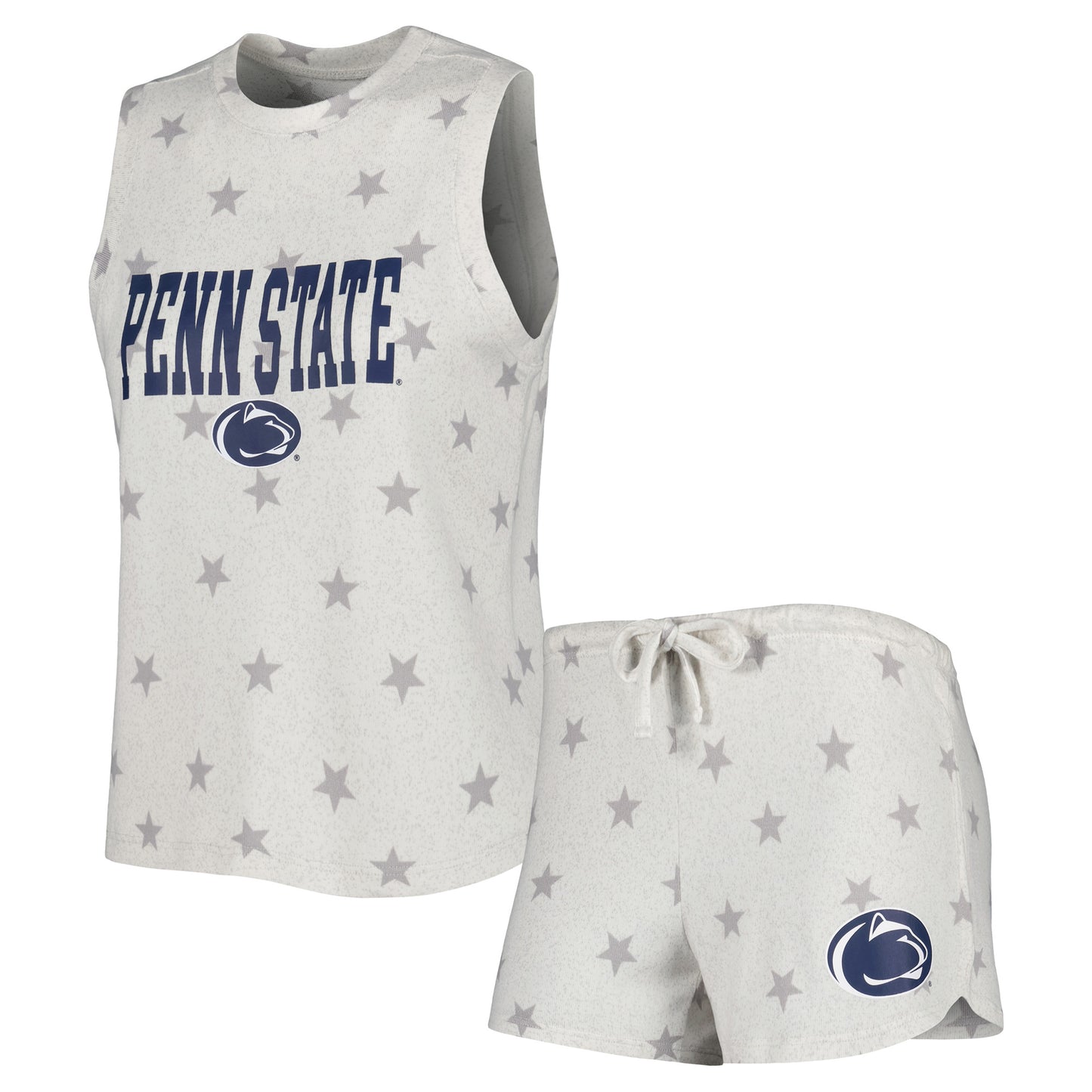 Women's Concepts Sport Cream Penn State Nittany Lions Agenda Stars Tank Top and Shorts Sleep Set