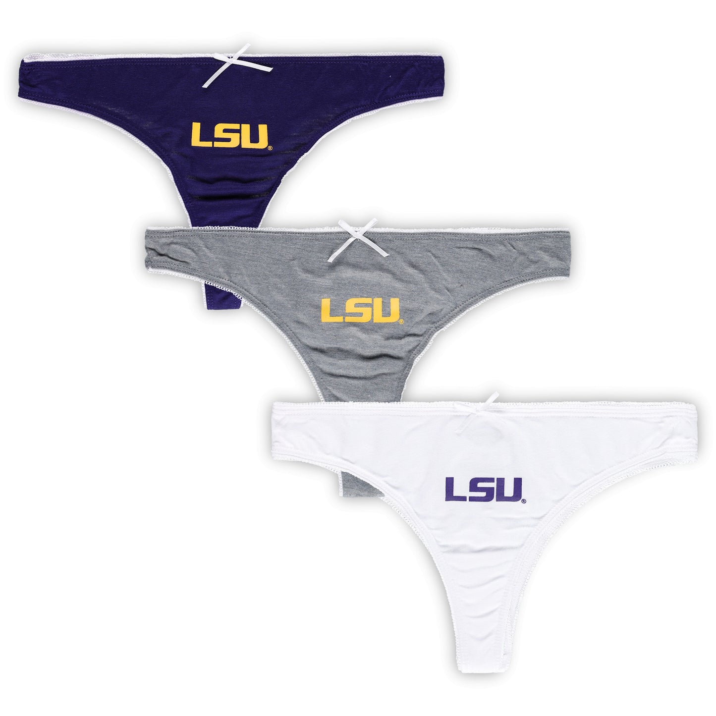 Women's Concepts Sport LSU Tigers Badge 3-Pack Thong Set