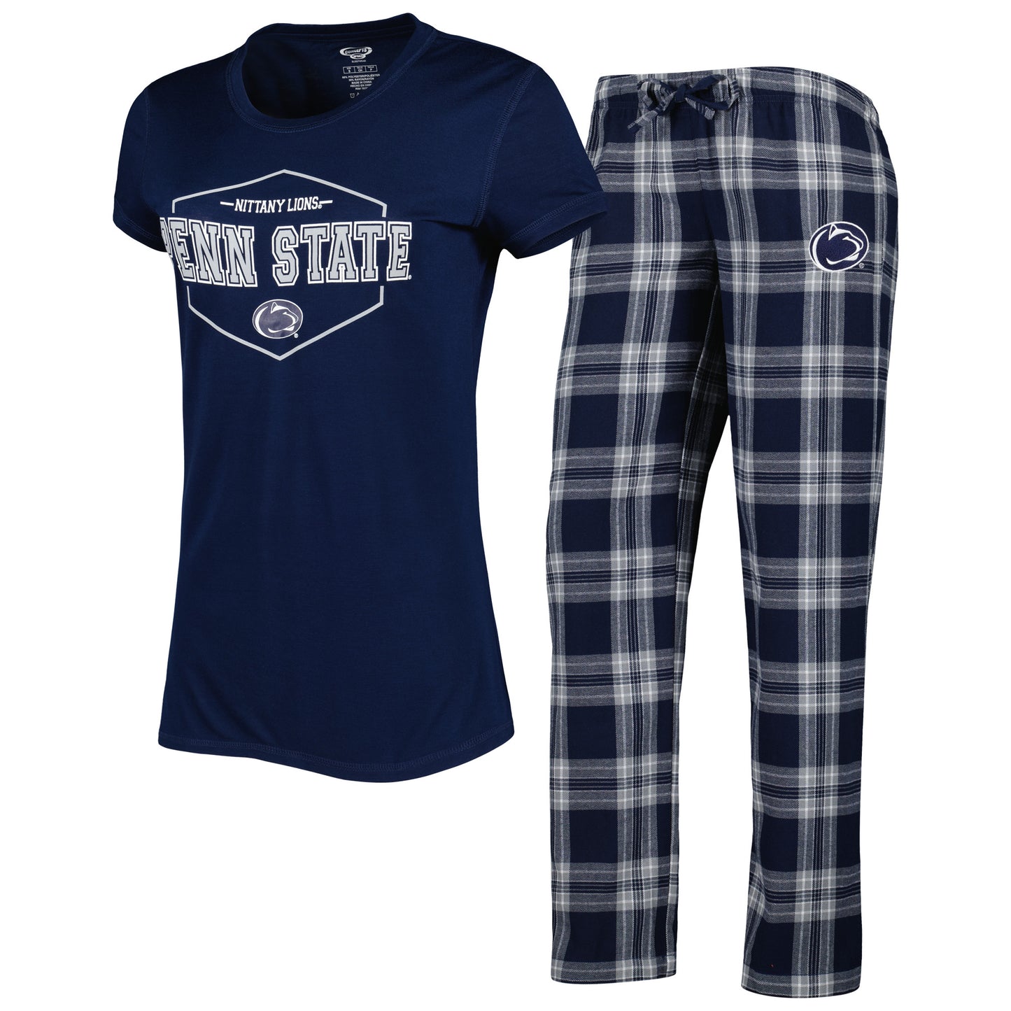 Women's Concepts Sport Navy/Gray Penn State Nittany Lions Badge T-Shirt & Flannel Pants Sleep Set