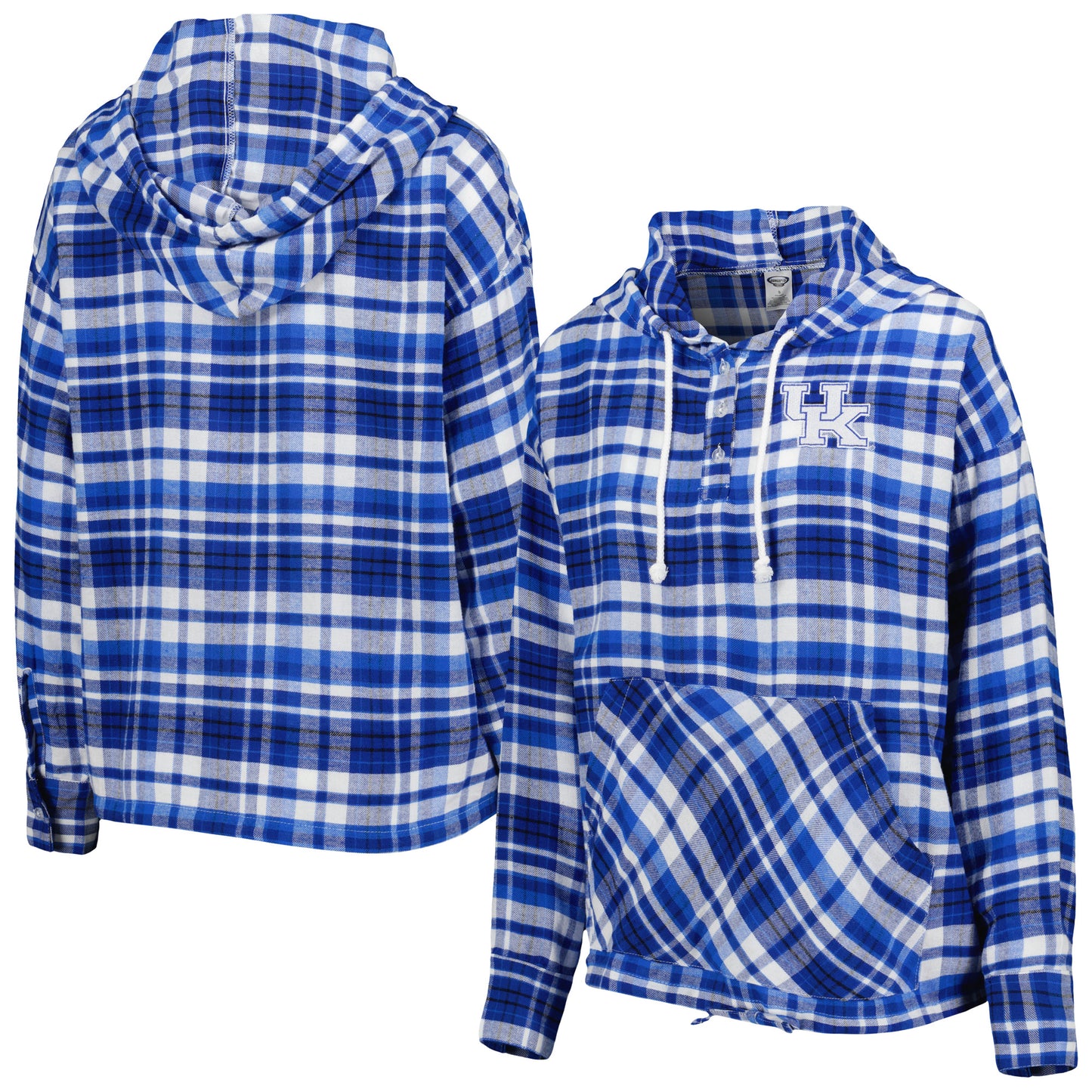 Women's Concepts Sport Royal Kentucky Wildcats Mainstay Lightweight Flannel Plaid Pullover Hoodie