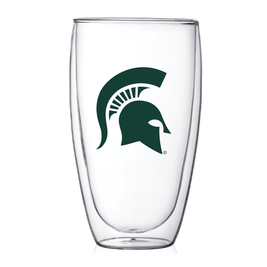 Michigan State Spartans 15oz. Double Wall Thermo Glass