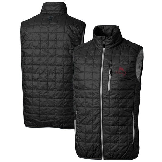 Men's Cutter & Buck Bobby Bowden Black Florida State Seminoles Big & Tall Rainier Eco Insulated Full-Zip Puffer Vest