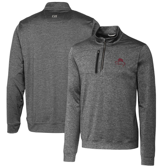 Men's Cutter & Buck Bobby Bowden Gray Florida State Seminoles Big & Tall Stealth Heathered Quarter-Zip Pullover Top