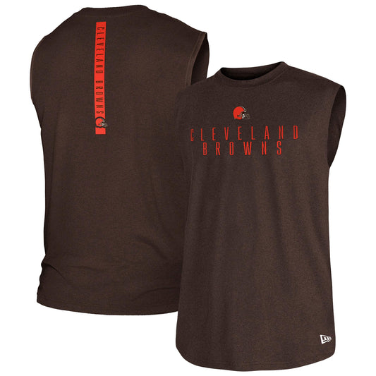 Men's New Era Brown Cleveland Browns Team Muscle Tank Top