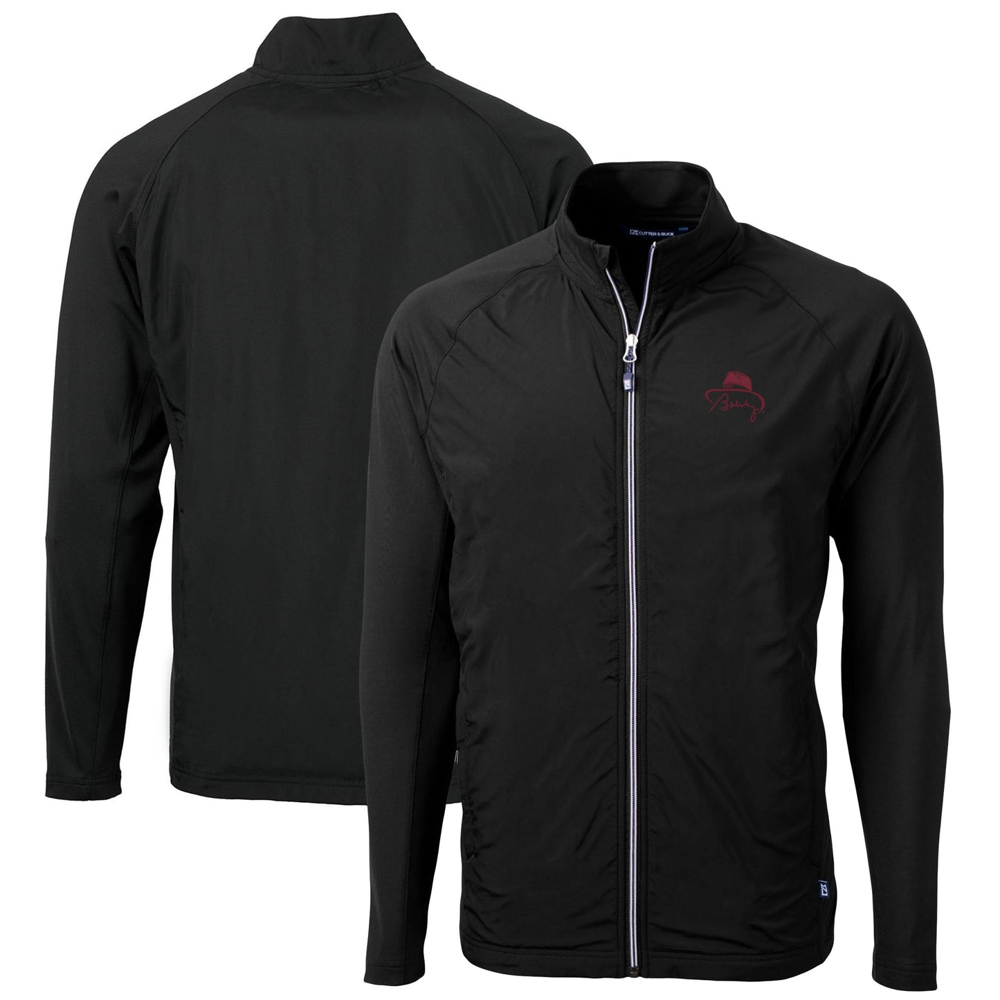 Men's Cutter & Buck Bobby Bowden Black Florida State Seminoles Team Adapt Eco Knit Hybrid Recycled Full-Zip Jacket