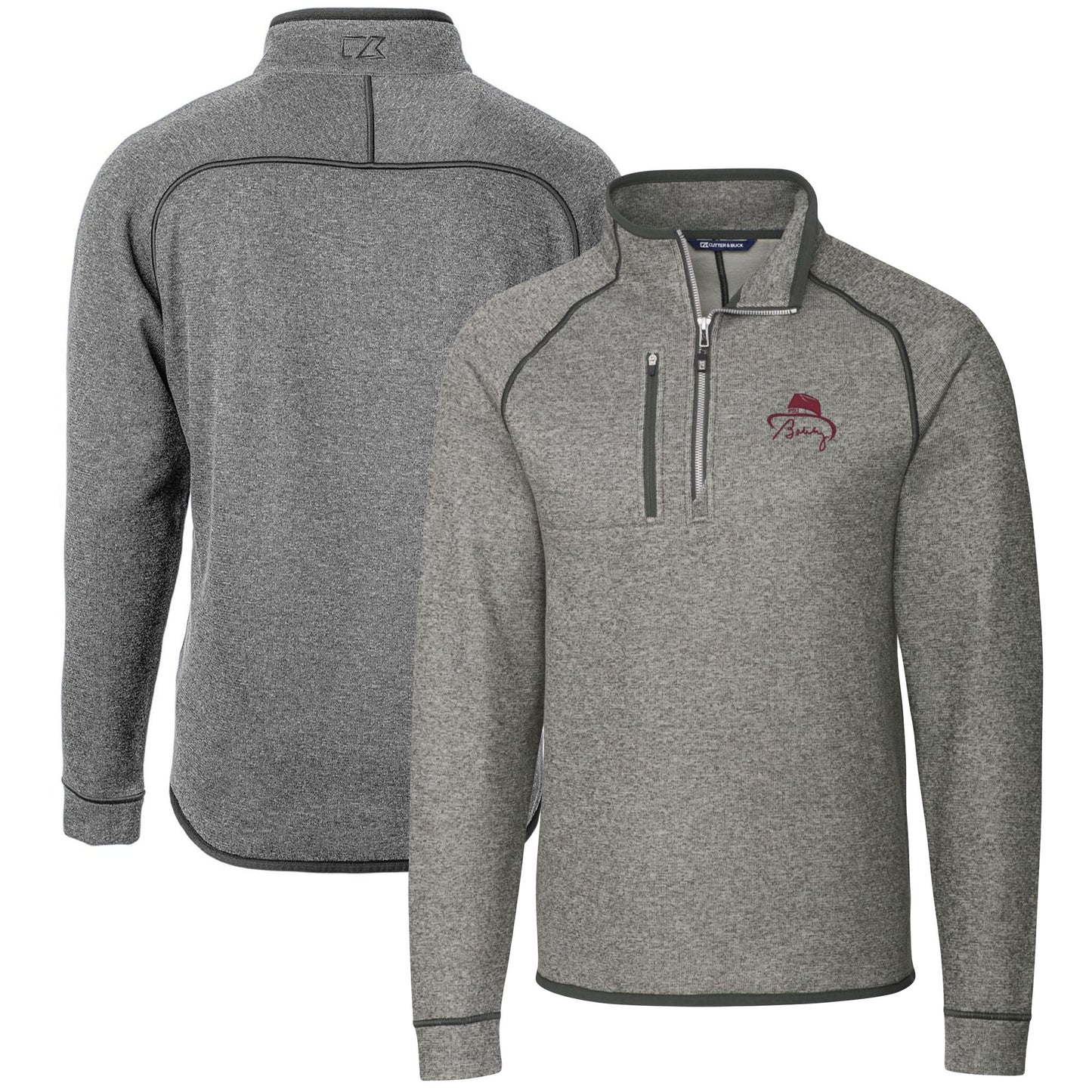 Men's Cutter & Buck Bobby Bowden Gray Florida State Seminoles Mainsail Half-Zip Pullover Jacket