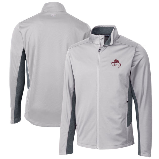 Men's Cutter & Buck Bobby Bowden Gray Florida State Seminoles Navigate Softshell Full-Zip Jacket