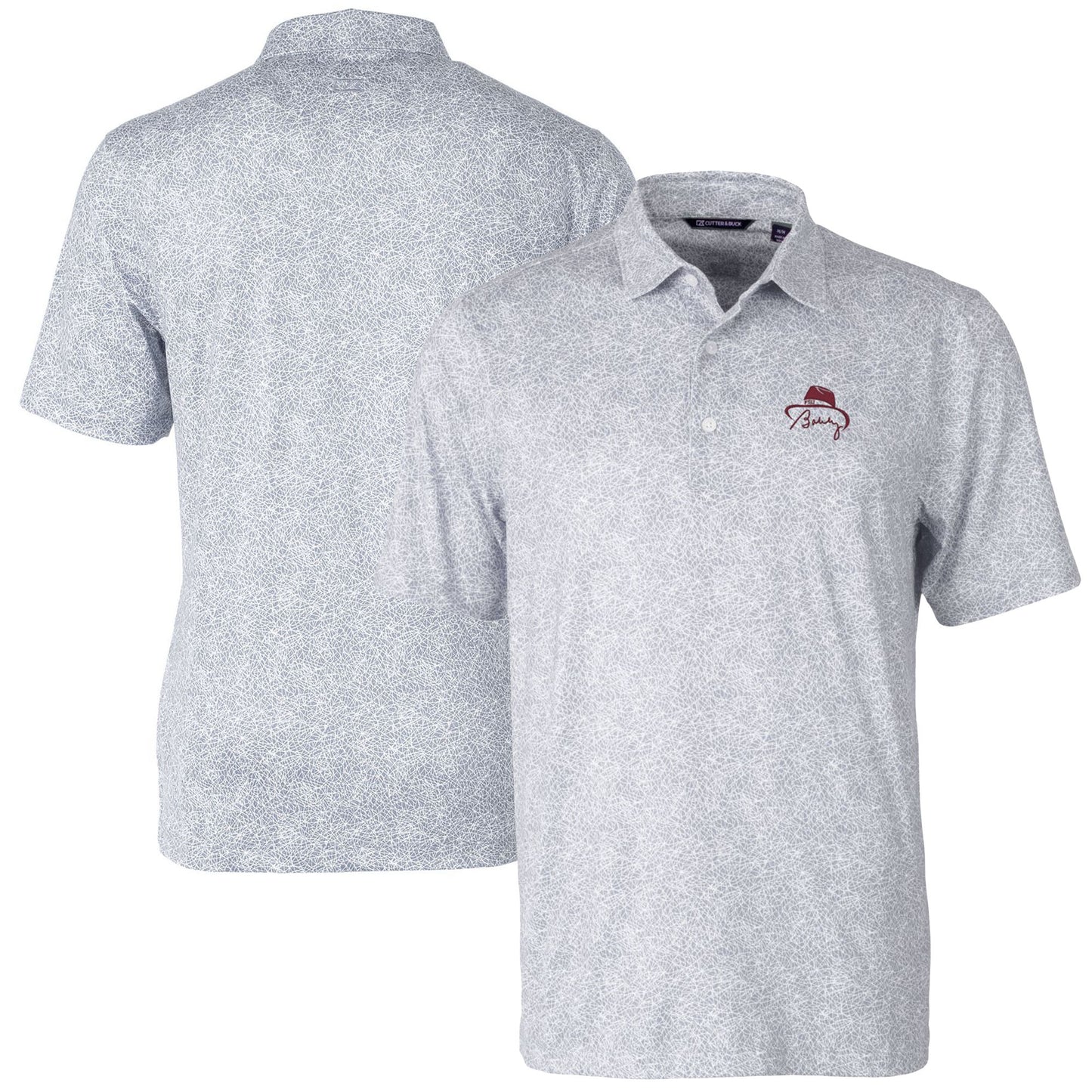 Men's Cutter & Buck Bobby Bowden White Florida State Seminoles Pike Constellation DryTec Stretch Polo