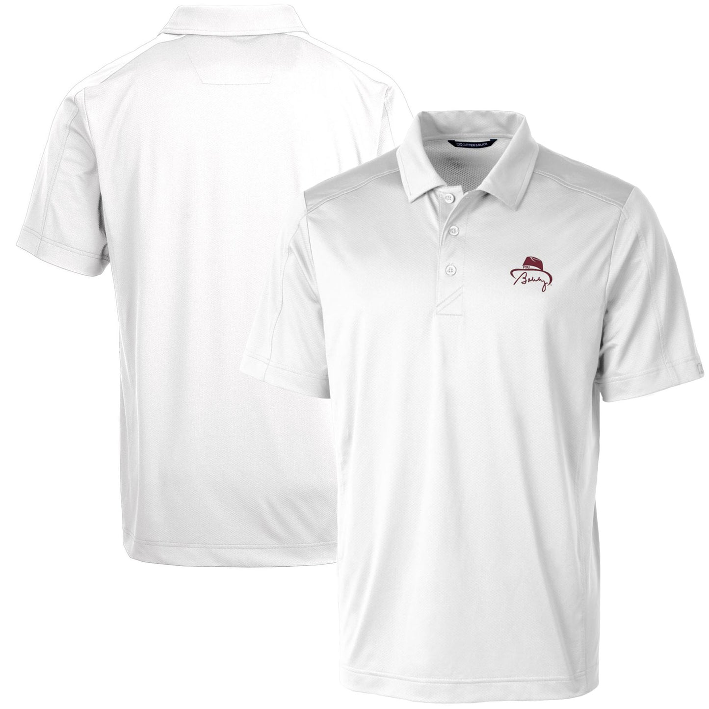 Men's Cutter & Buck Bobby Bowden White Florida State Seminoles Prospect Textured Stretch DryTec Polo