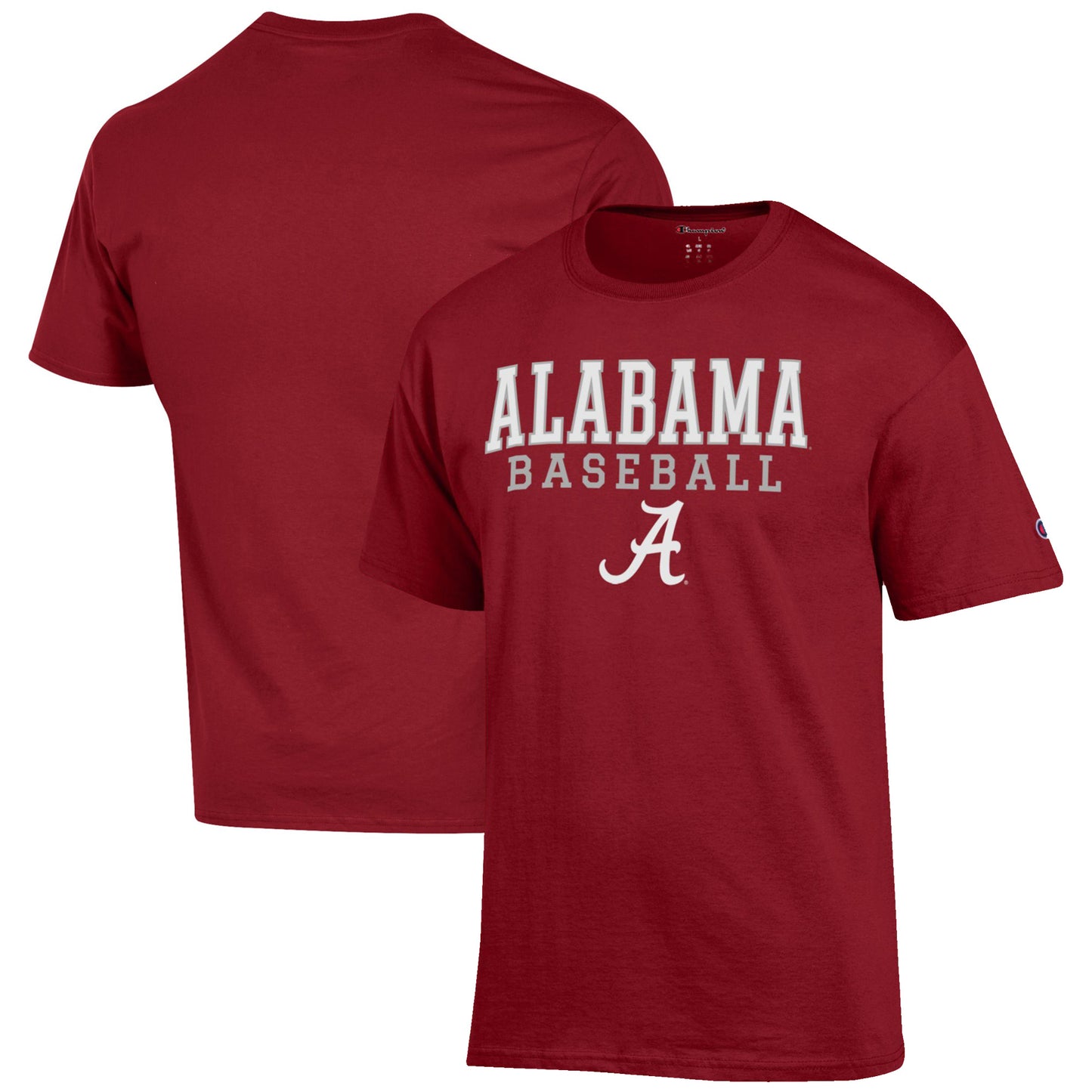 Men's Champion Crimson Alabama Crimson Tide Baseball Stack T-Shirt