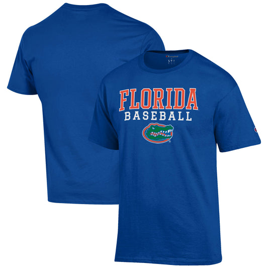 Men's Champion Royal Florida Gators Baseball Stack T-Shirt